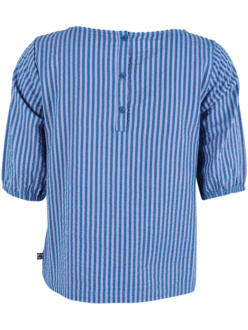 Danecremant Seersucker Shirt Warm Blue/Light Lilac