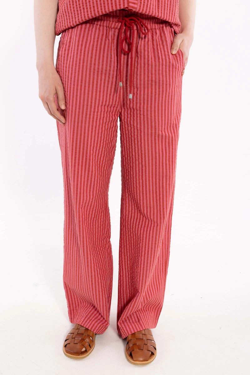 Danenynne Seersucker Pants Chili/Soft Cherry