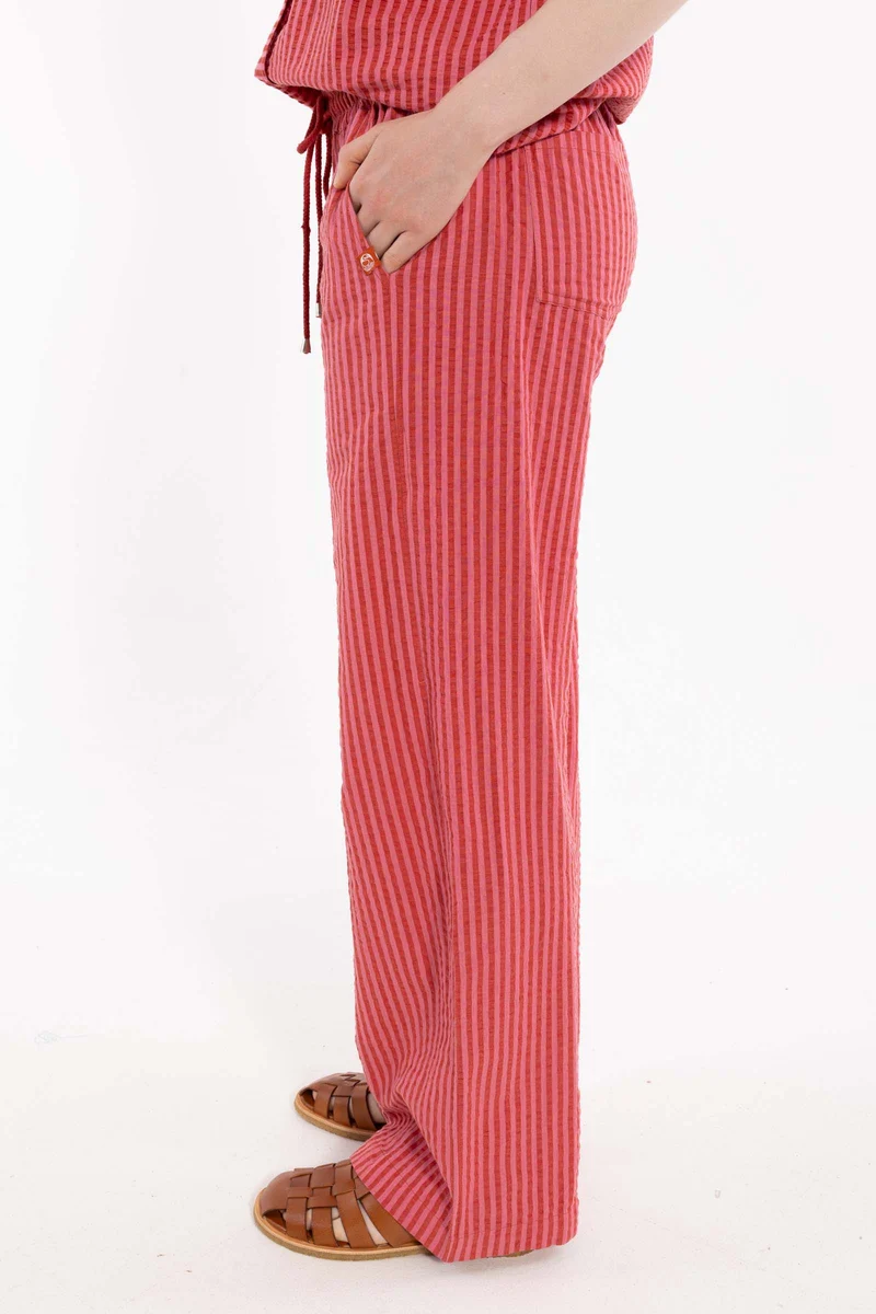Danenynne Seersucker Pants Chili/Soft Cherry