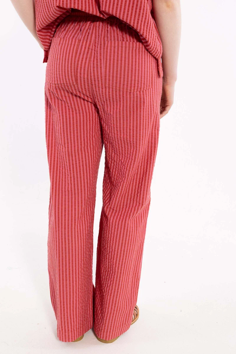 Danenynne Seersucker Pants Chili/Soft Cherry