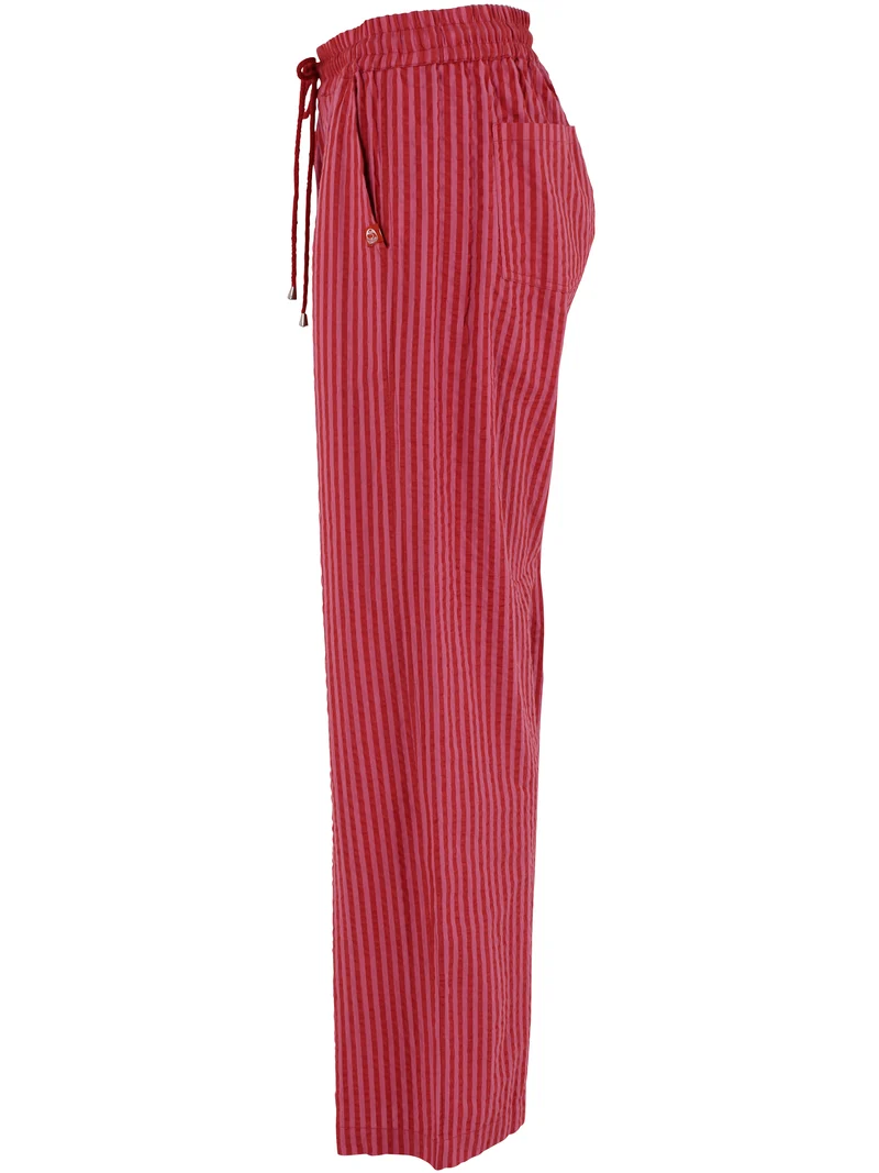 Danenynne Seersucker Pants Chili/Soft Cherry