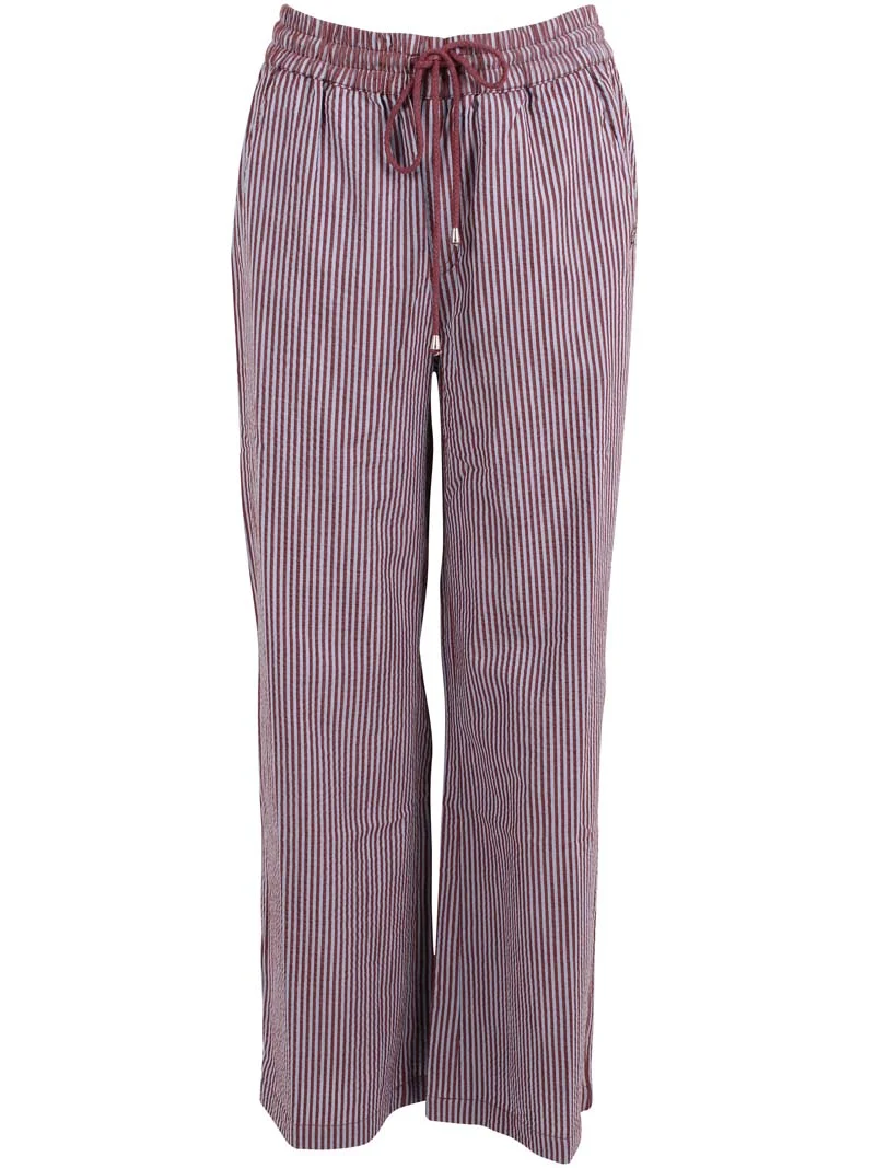 Danenynne Seersucker Pants Dk Brick/Lt Blue
