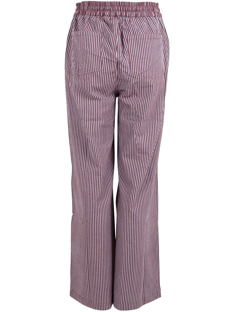 Danenynne Seersucker Pants Dk Brick/Lt Blue
