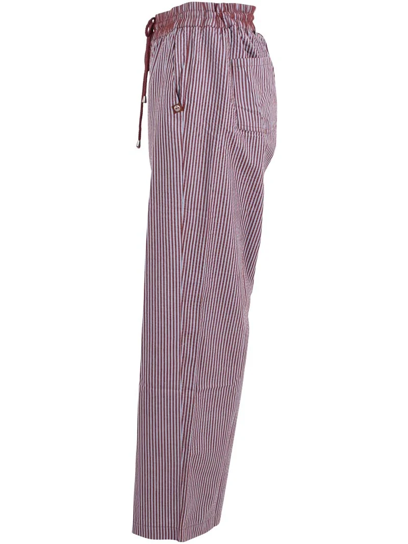Danenynne Seersucker Pants Dk Brick/Lt Blue