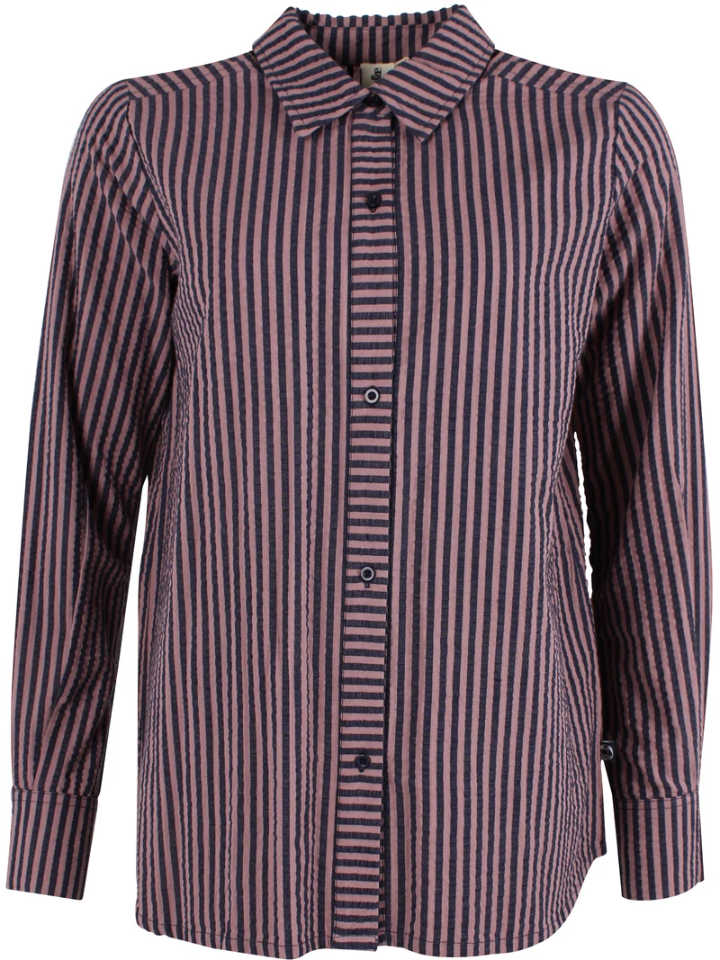 Danerosemary Seersuckeer Shirt Mauve/Dark Navy