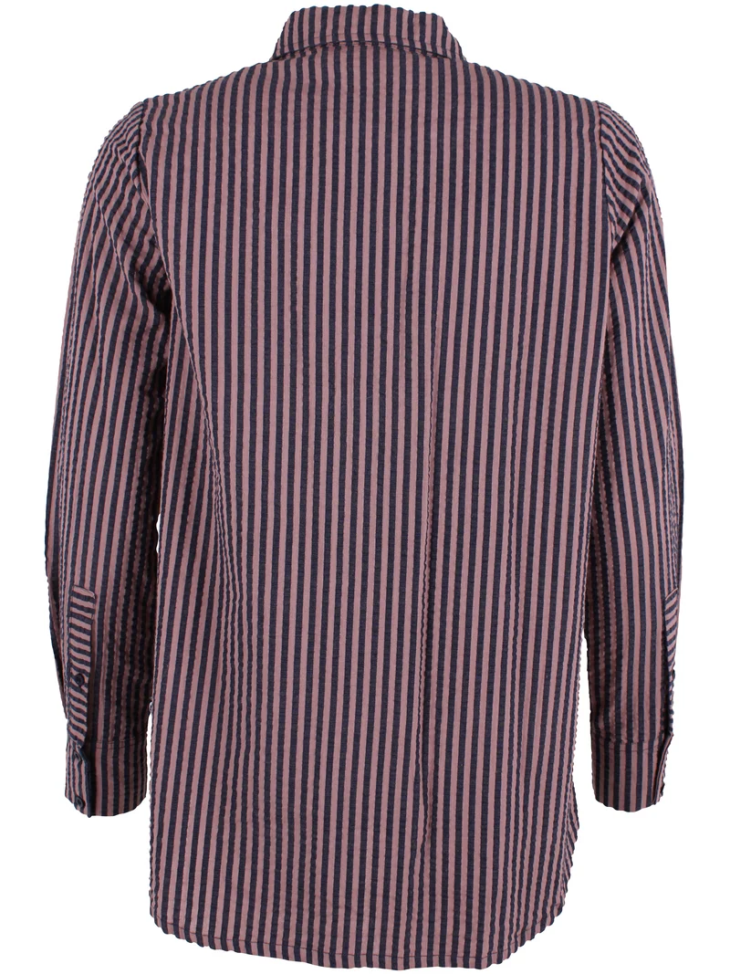 Danerosemary Seersuckeer Shirt Mauve/Dark Navy