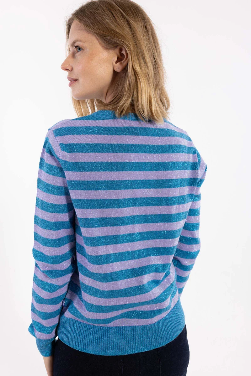 Danesaga Glitter Cardigan Light Lilac/Faded Blue