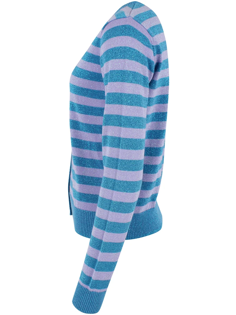 Danesaga Glitter Cardigan Light Lilac/Faded Blue