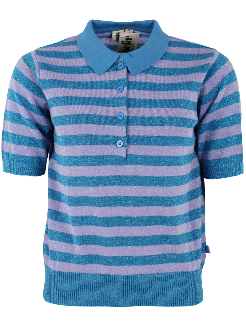 Danesandwich Glitter Sweater Polo Light Lilac/Faded Blue