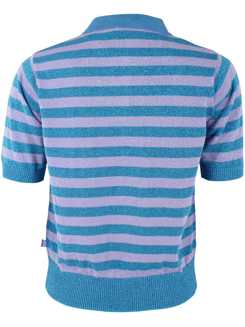 Danesandwich Glitter Sweater Polo Light Lilac/Faded Blue