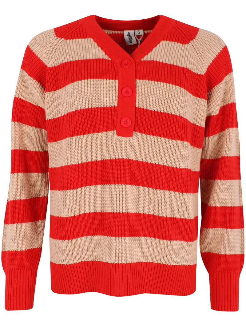 Danediscreet Boxy Knit Sweater Summer Red/Nougat