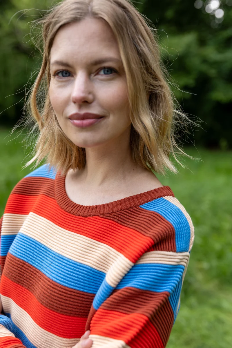 Danepearly 3-D Crotchet Cotton Sweater Vistachino