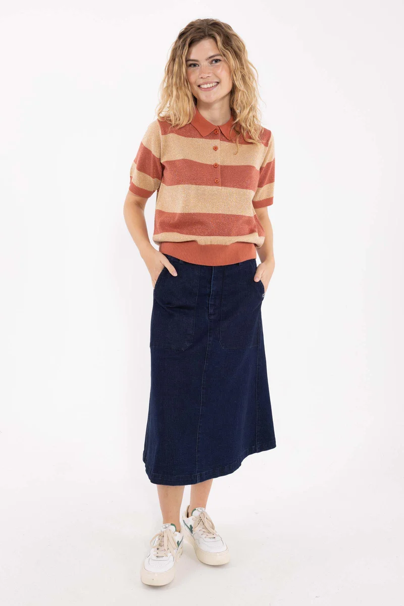 Danesandwich Glitter Sweater Polo Aragon/Nougat