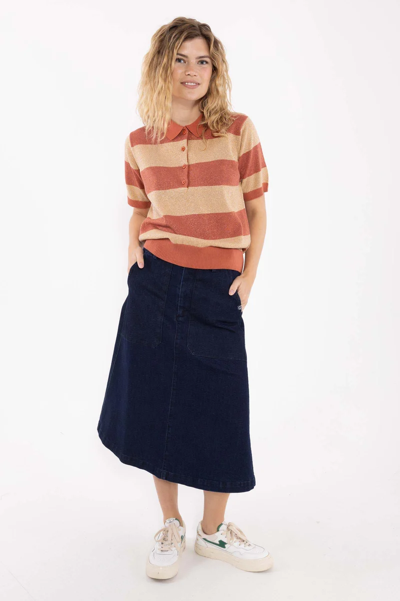 Danesandwich Glitter Sweater Polo Aragon/Nougat