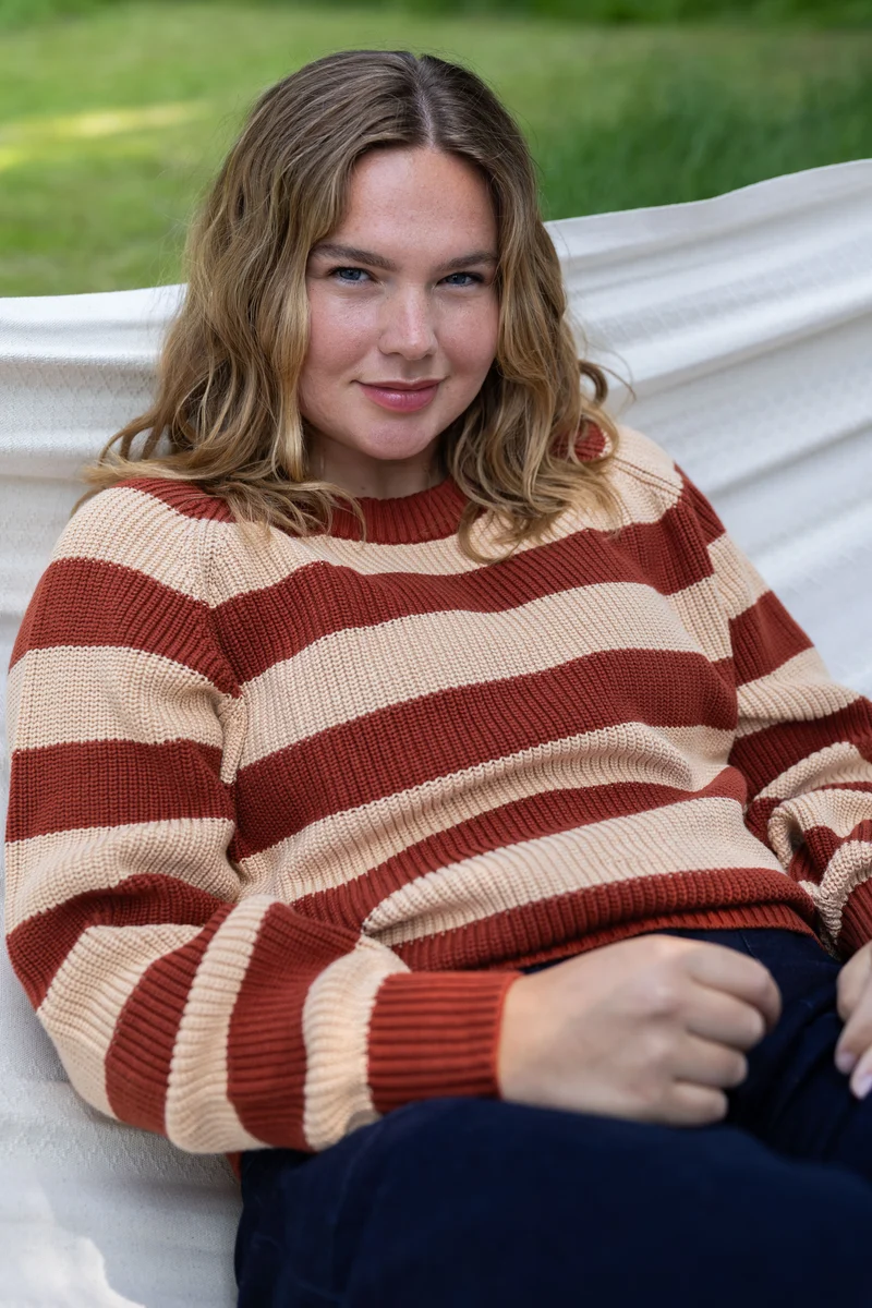 Danejumbo Cotton Rib Sweater Chili/Nougat