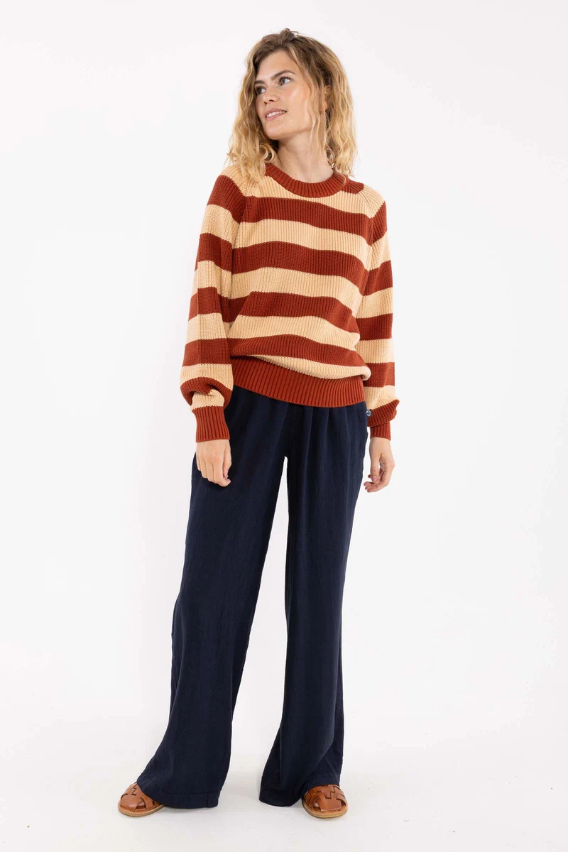 Danejumbo Cotton Rib Sweater Chili/Nougat