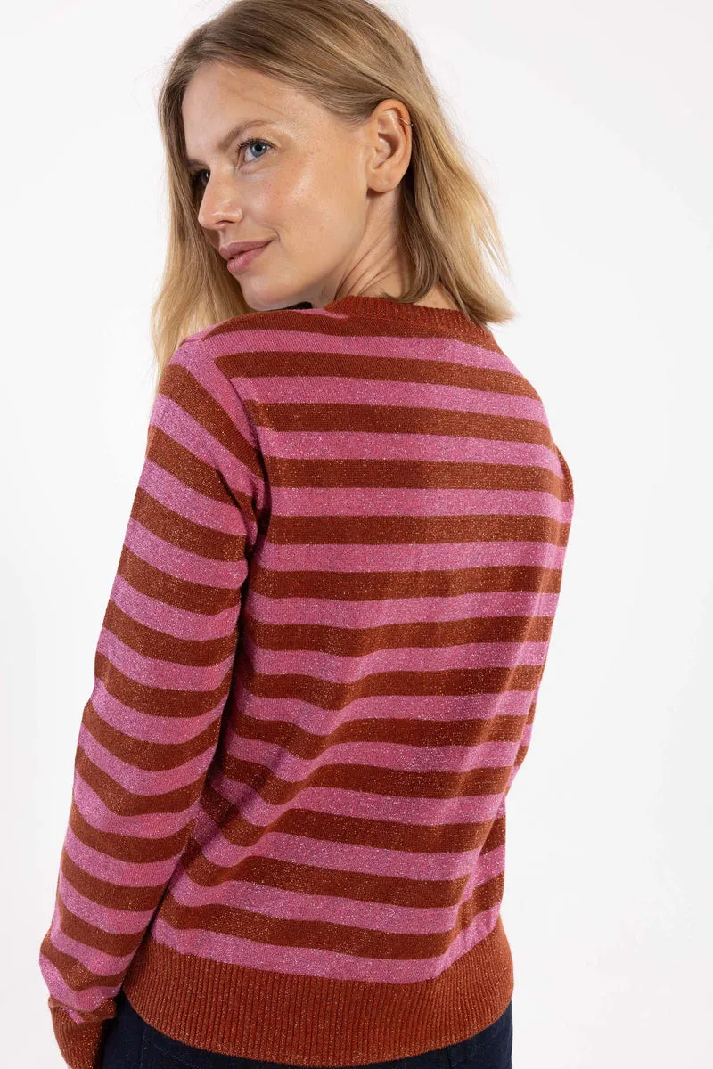 Danesaga Glitter Cardigan Chili/Soft Cherry