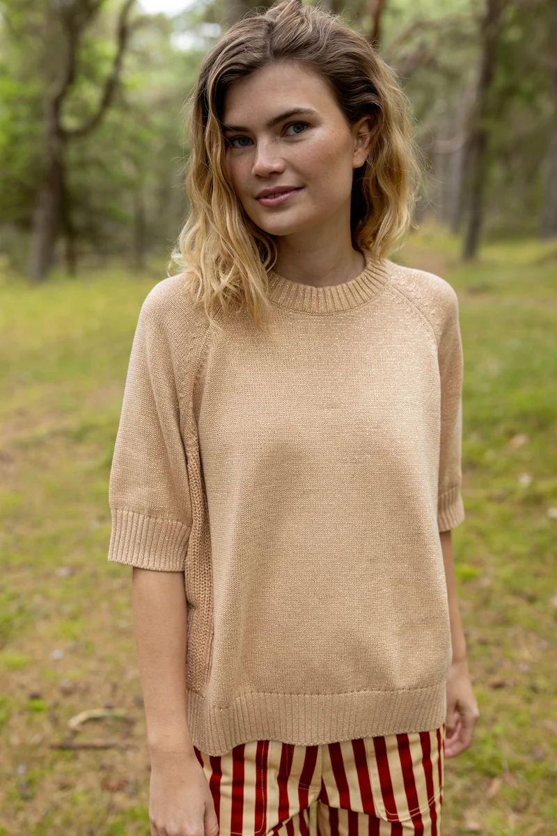 Danemarie Glitter Sweater Tee Nougat