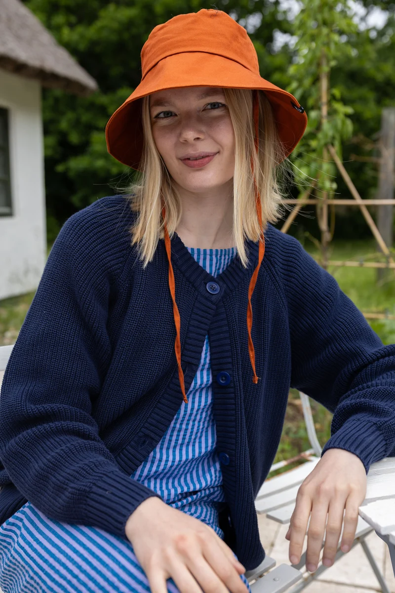 Danechunk Cotton Rib Cardigan Dark Navy