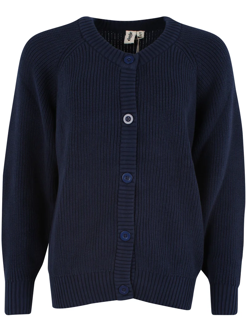 Danechunk Cotton Rib Cardigan Dark Navy