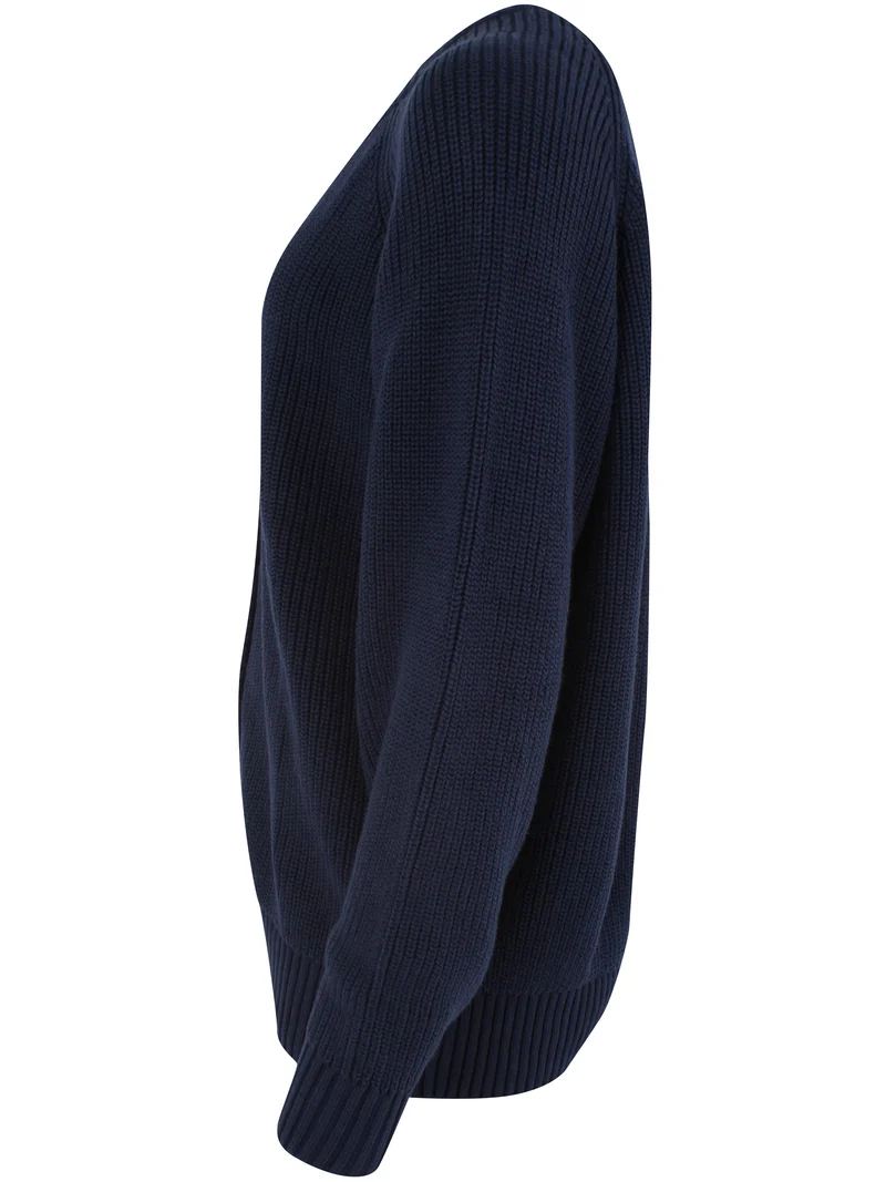 Danechunk Cotton Rib Cardigan Dark Navy