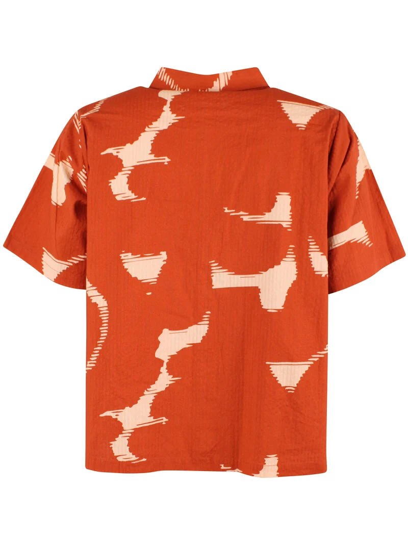 Daneblomme SS Seersucker Shirt Chili/Nougat TROPSTATIC