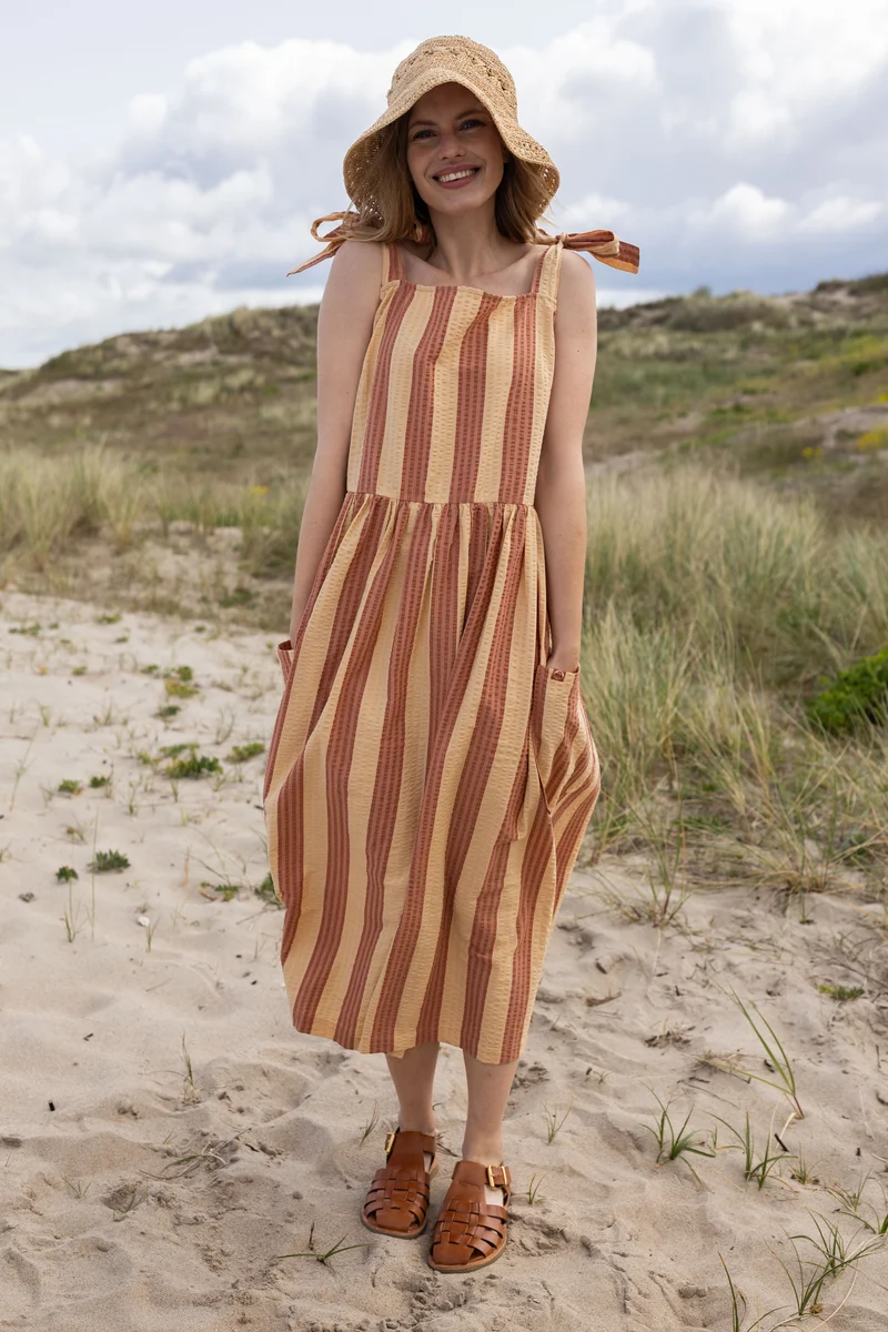 Daneromance Seersucker Dress Aragon/Nougat