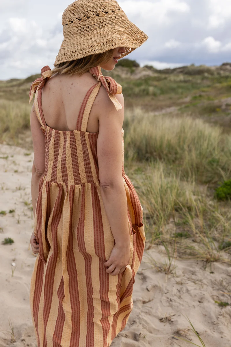 Daneromance Seersucker Dress Aragon/Nougat