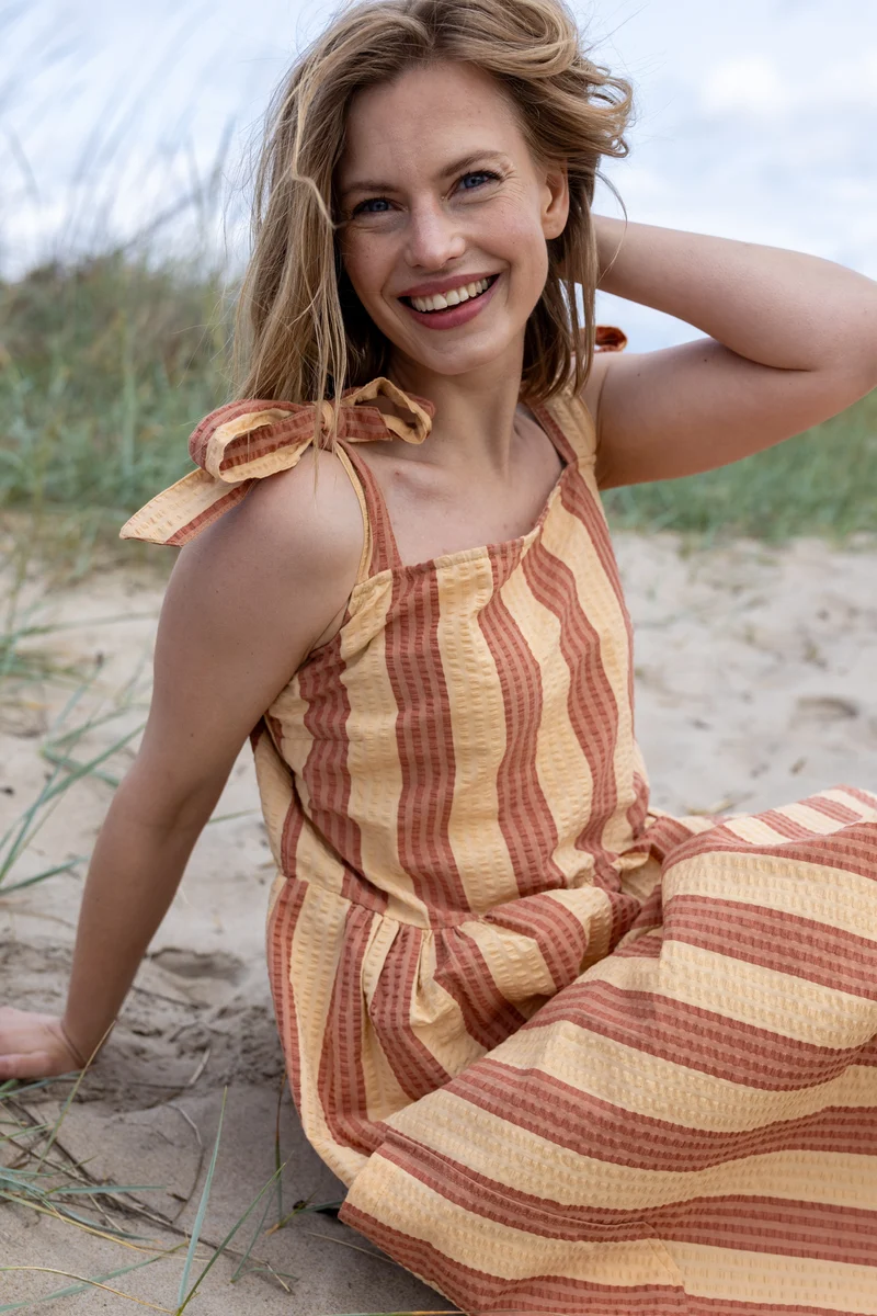 Daneromance Seersucker Dress Aragon/Nougat