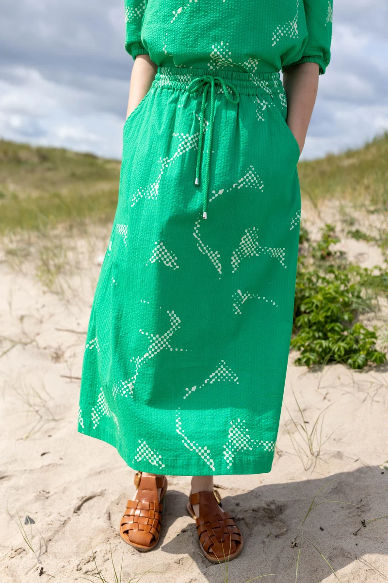 Danespresso Seersucker Skirt Green/Chalk TROPFUZZ