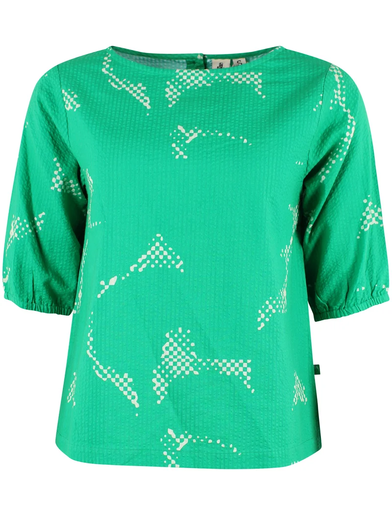 Danecremant Seersucker Shirt Green/Chalk TROPFUZZ