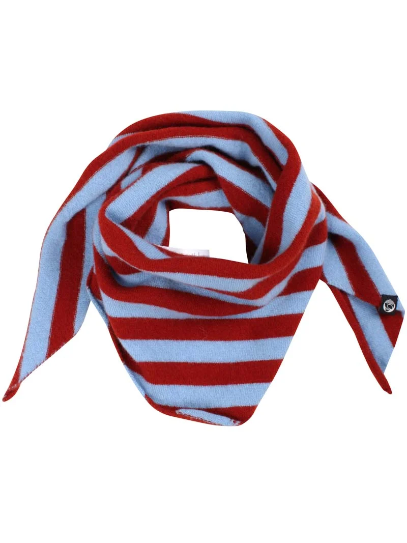 Danecharmer Wool Scarf Dk Brick/Lt Blue Grey