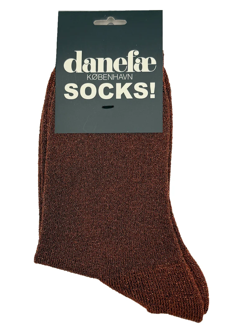 Danecountry Wool Glitter Socks Dk Brick