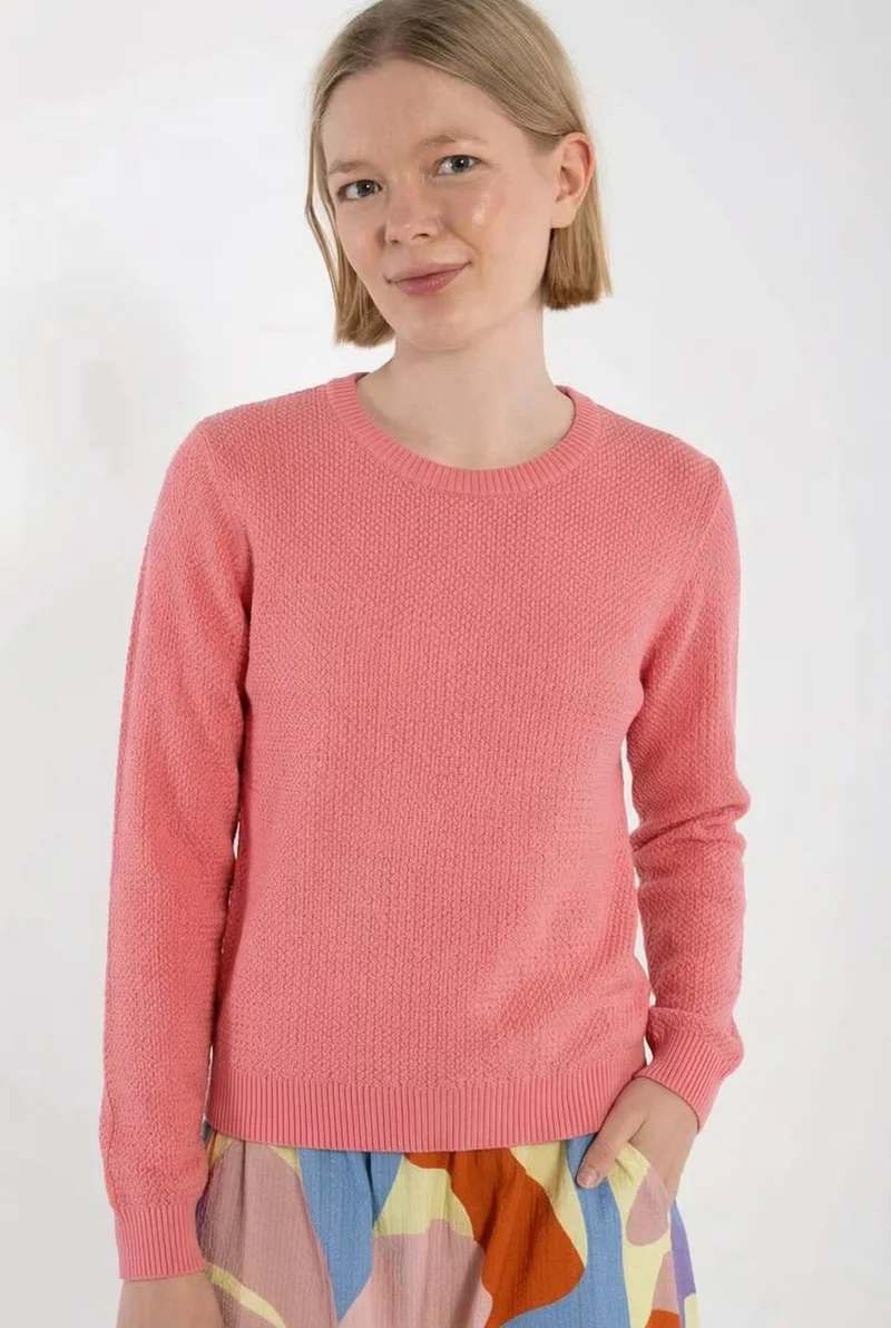 Danepearly Pearl Knit Sweater Bright Coral