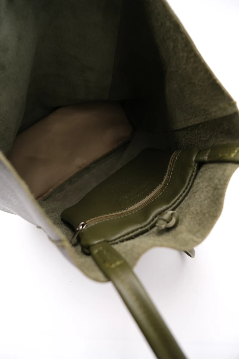 ESS - DaneHolstein Leather Tote Bag Dk Army