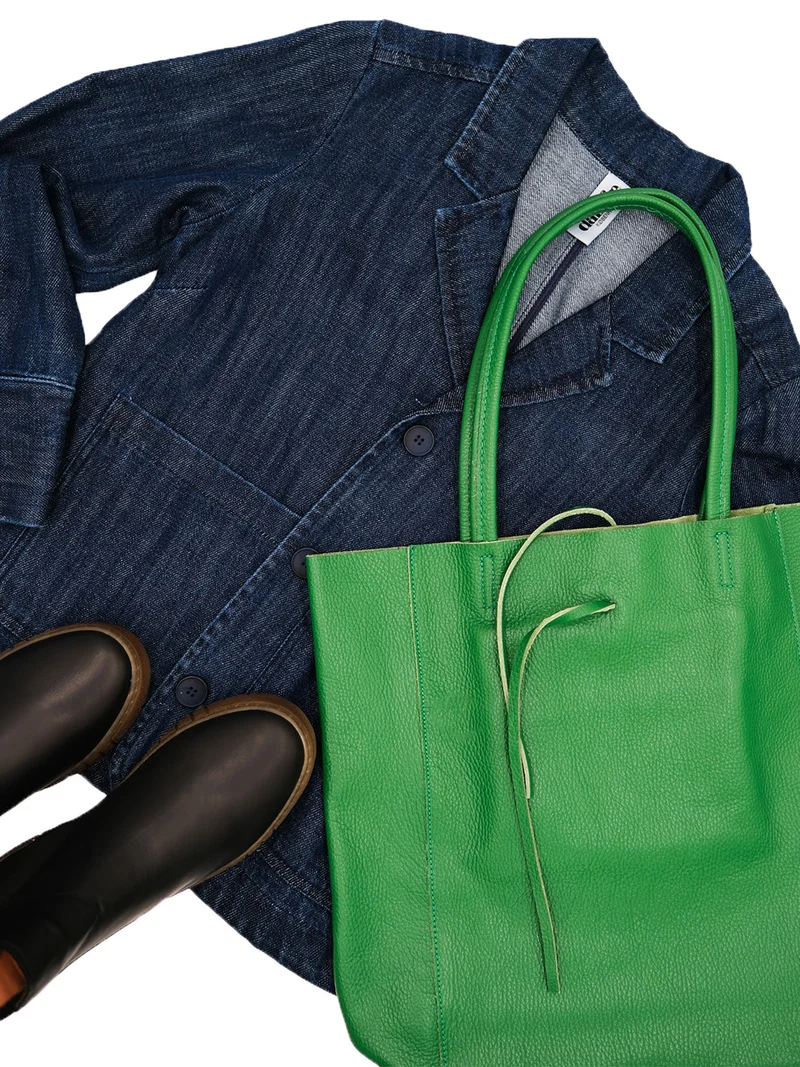 ESS - DaneHolstein Leather Tote Bag Green