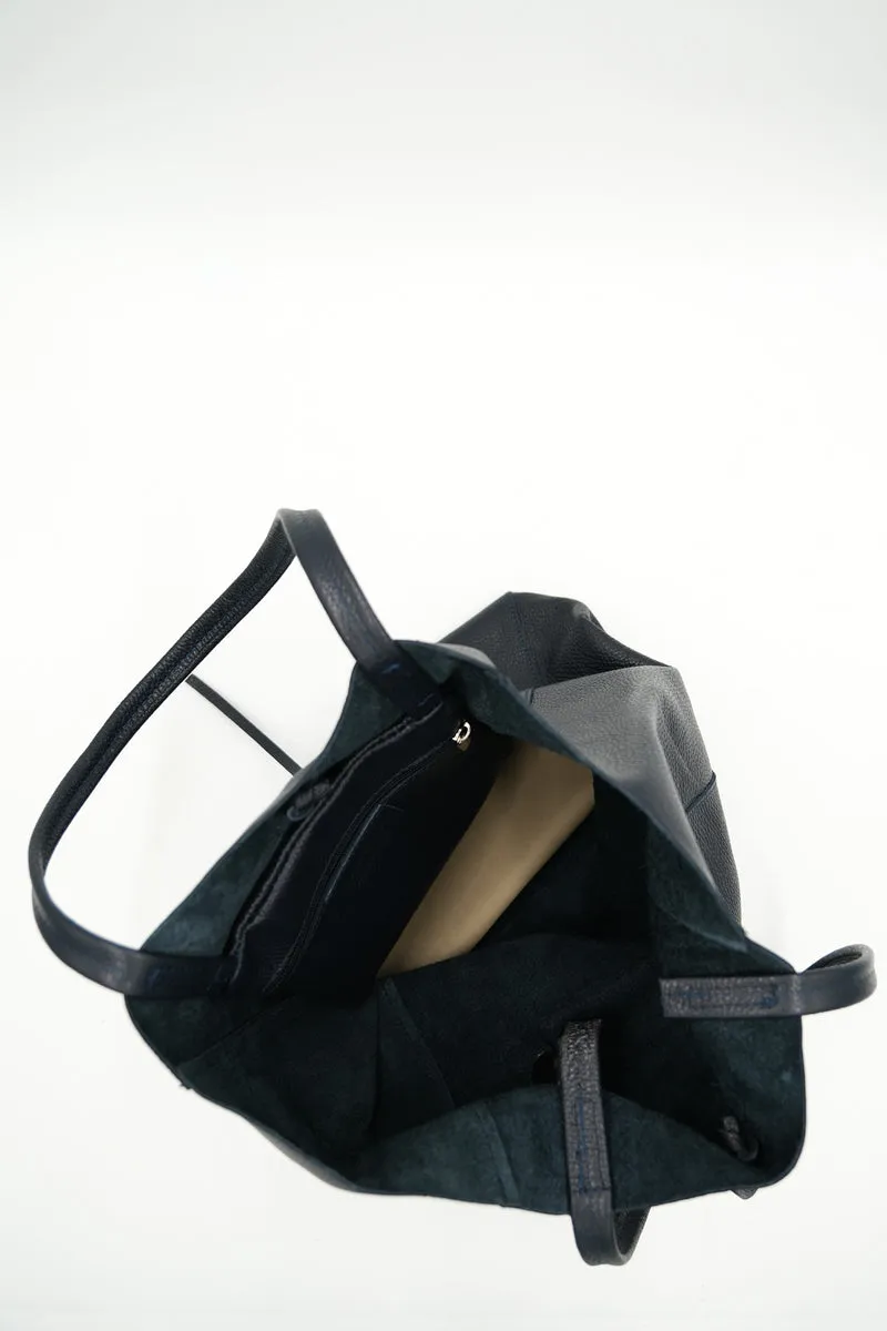ESS - DaneHolstein Leather Tote Bag Dark Navy