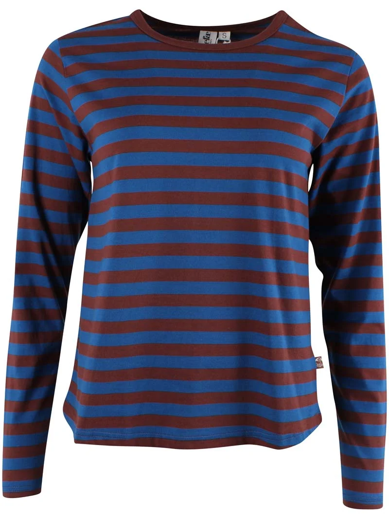 Danebasic Merry LS Tee Ocean Blue/Dk Merlot