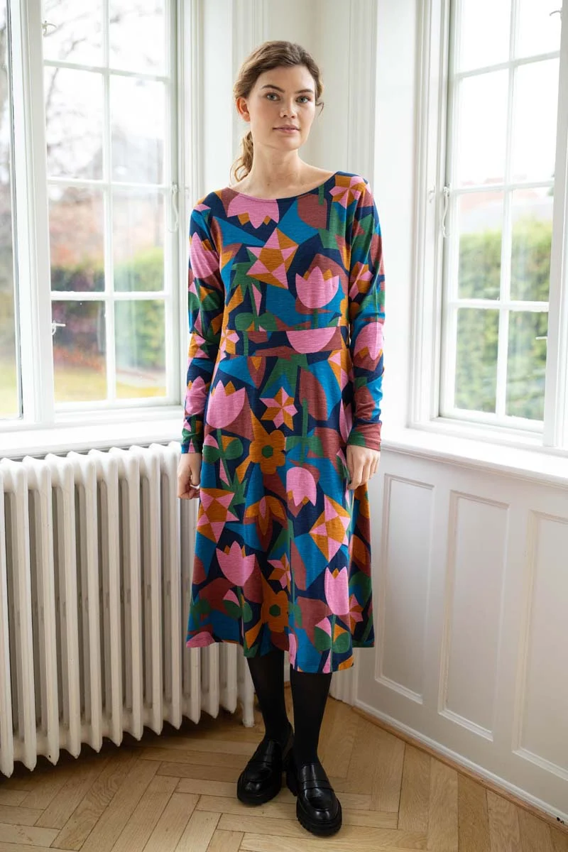 Daneviborg LS Slub Dress Rose GEOFLEUR