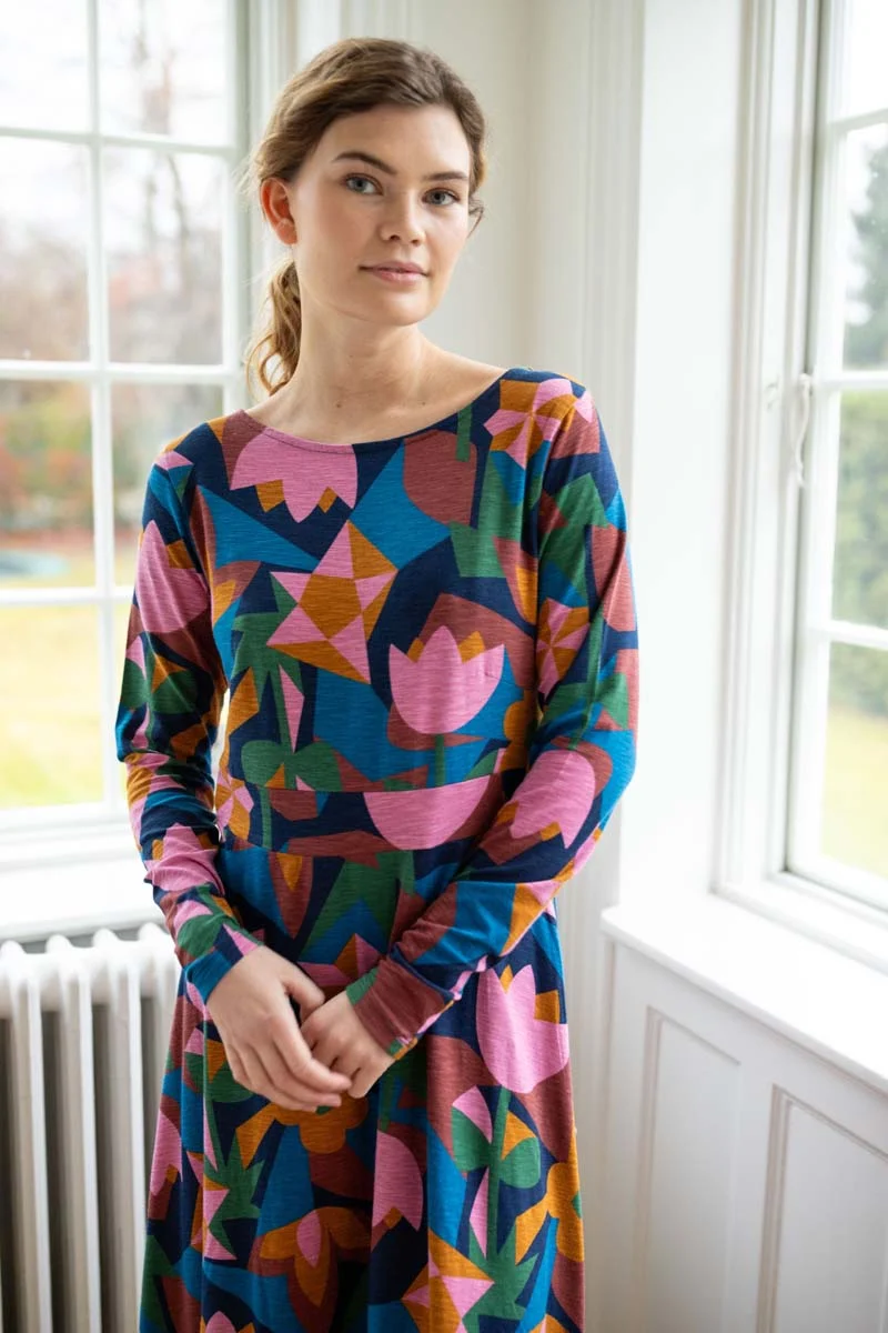 Daneviborg LS Slub Dress Rose GEOFLEUR