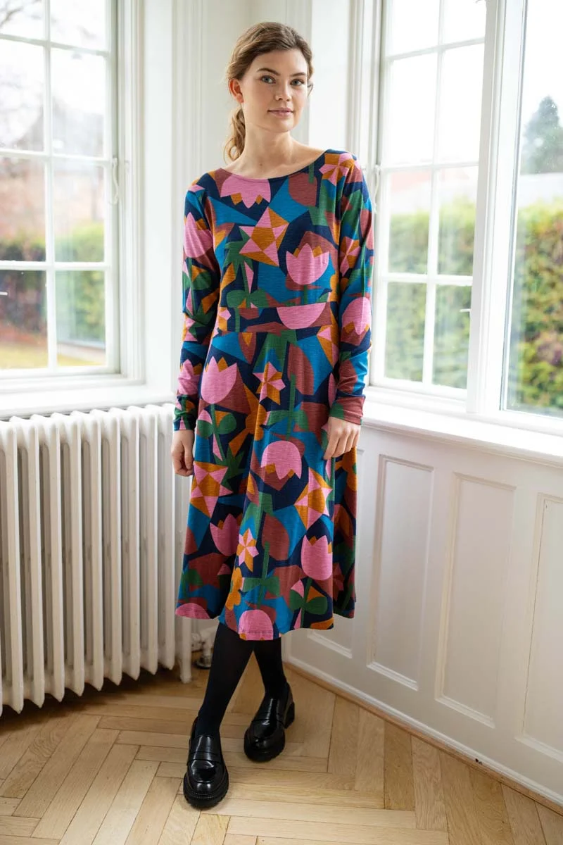 Daneviborg LS Slub Dress Rose GEOFLEUR