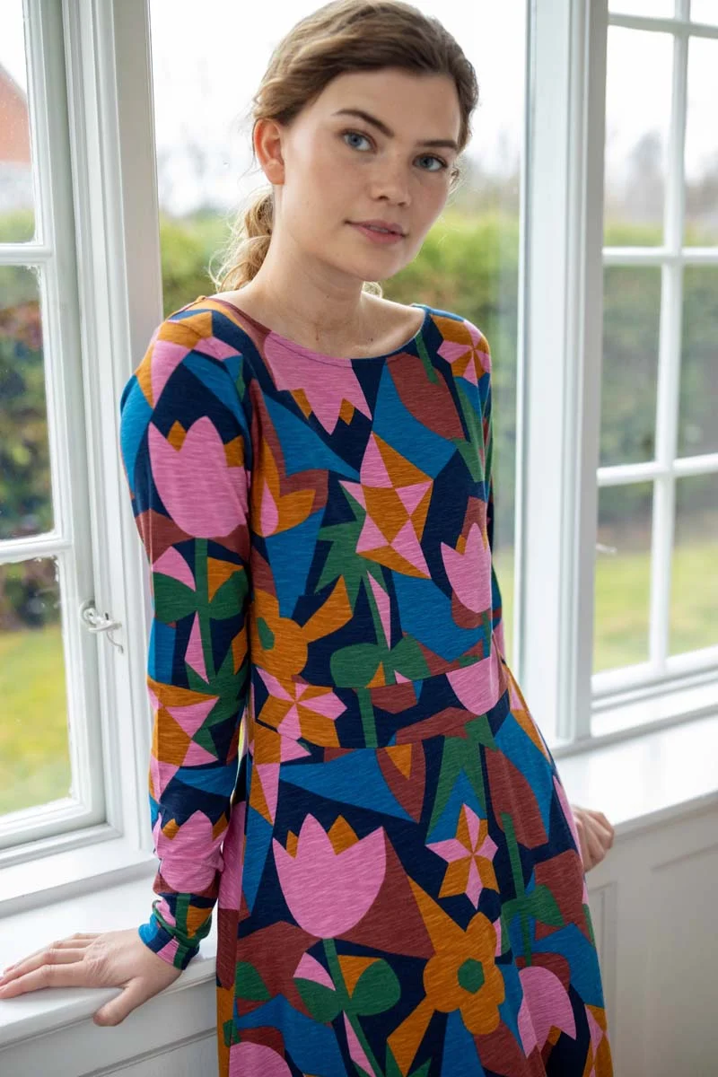 Daneviborg LS Slub Dress Rose GEOFLEUR