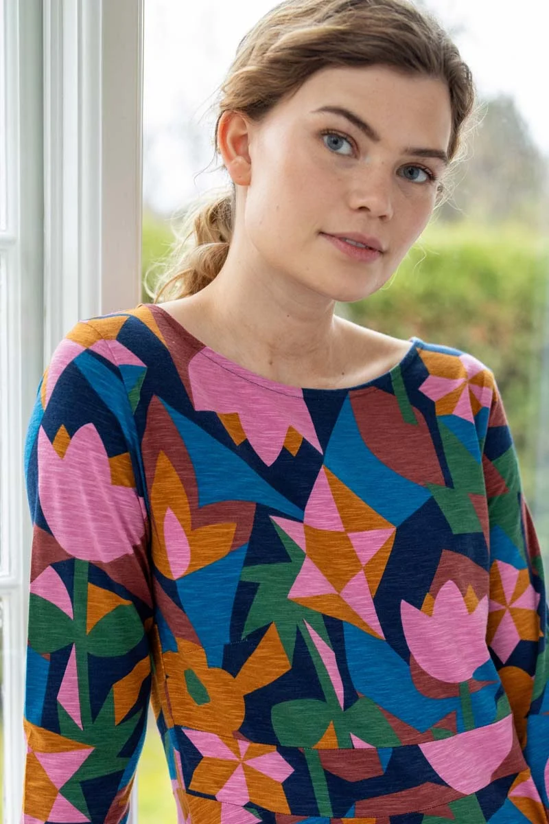 Daneviborg LS Slub Dress Rose GEOFLEUR