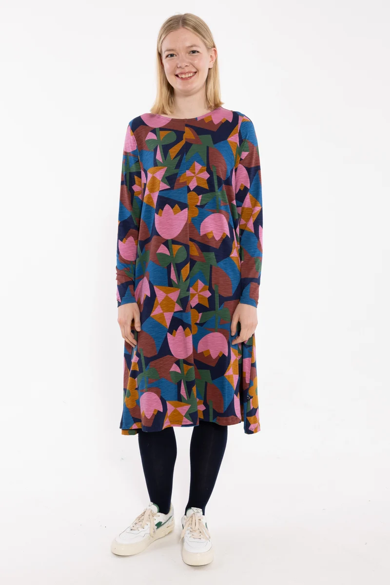 Danalberte LS Slub Dress Rose GEOFLEUR