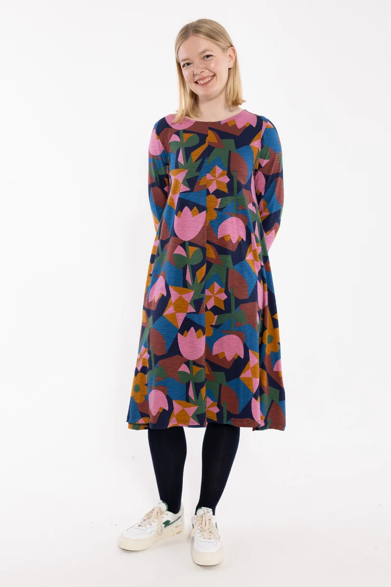 Danalberte LS Slub Dress Rose GEOFLEUR
