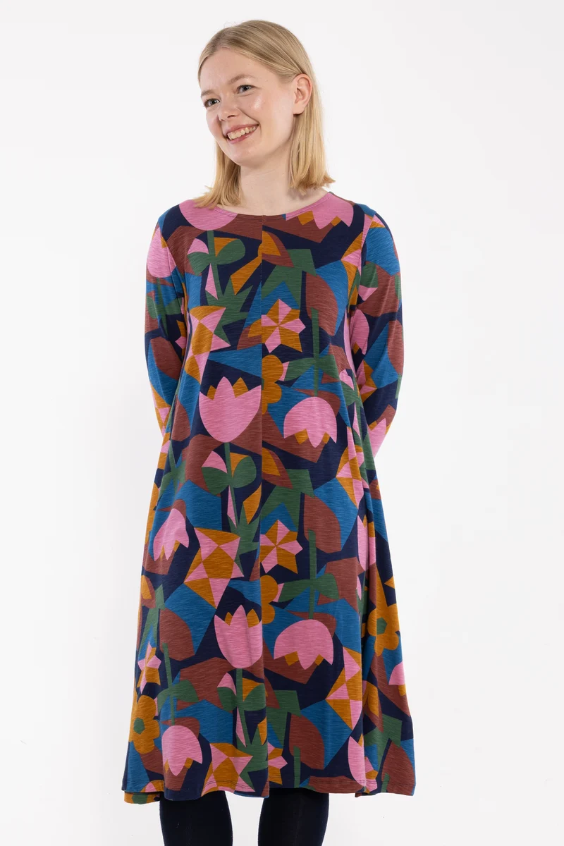 Danalberte LS Slub Dress Rose GEOFLEUR