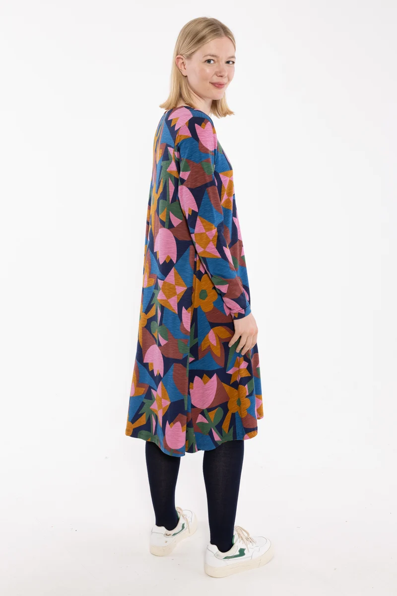 Danalberte LS Slub Dress Rose GEOFLEUR
