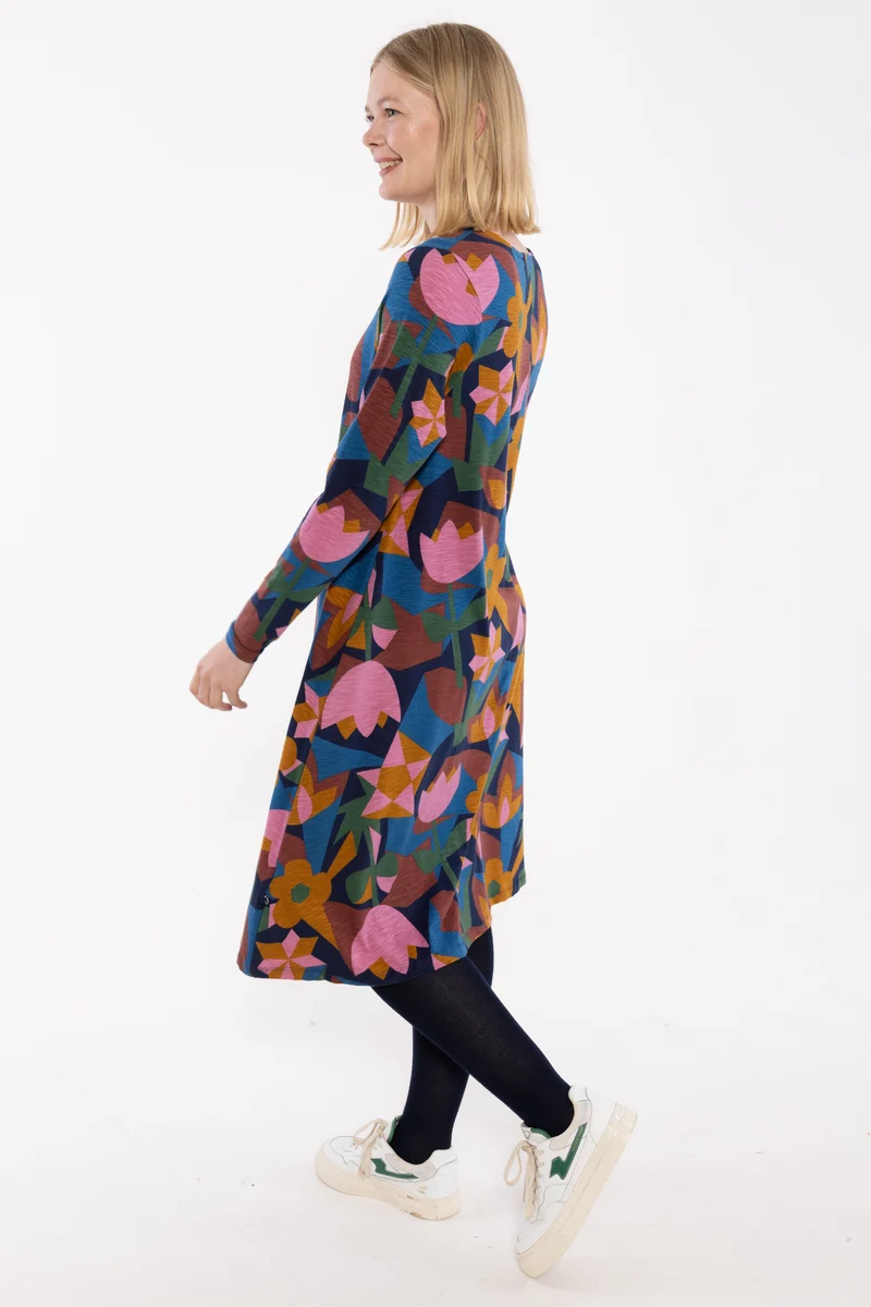 Danalberte LS Slub Dress Rose GEOFLEUR