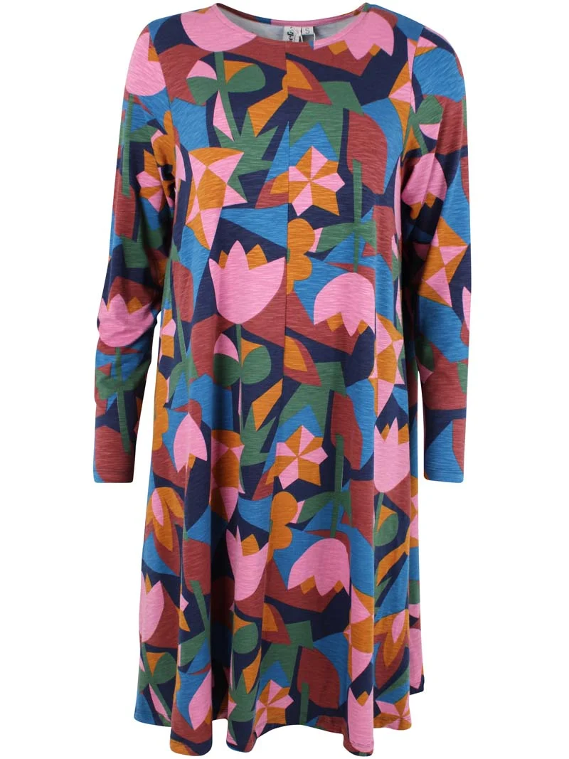 Danalberte LS Slub Dress Rose GEOFLEUR