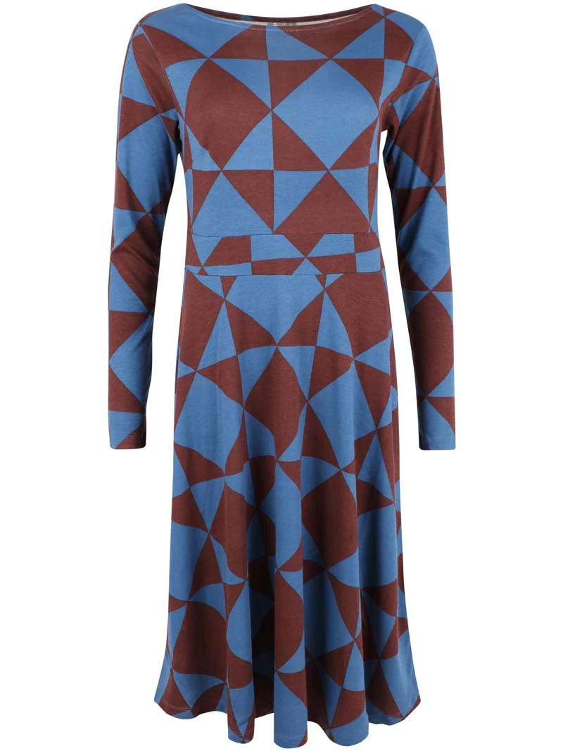 ORGANIC - Daneviborg LS Interlock Dress Ocean Purple DIAMETRIC